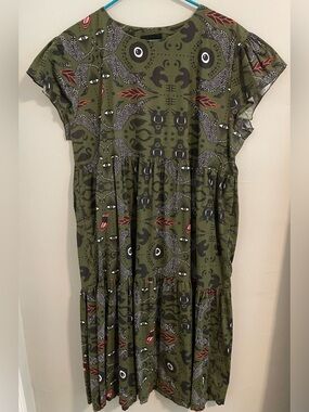 Nooworks Frida Dress in Black Swan Print XXL